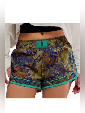 FREE PEOPLE MOVEMENT VARSITY BLUES PRINT ATHLETIC SHORTS - NWT